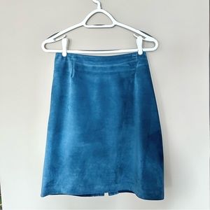 Blue Danier Leather Suede skirt